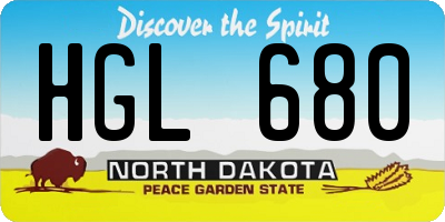 ND license plate HGL680