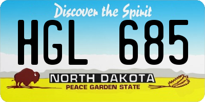 ND license plate HGL685