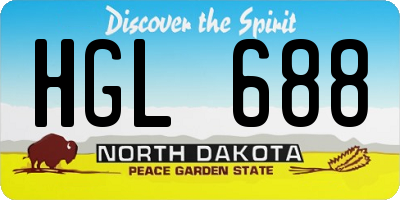 ND license plate HGL688