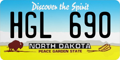 ND license plate HGL690