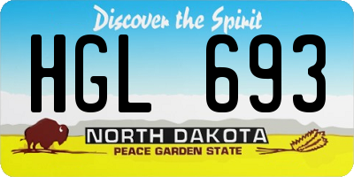ND license plate HGL693