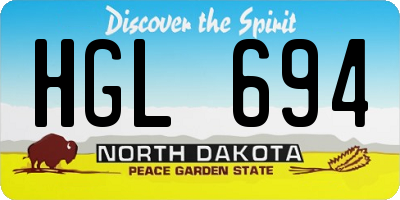 ND license plate HGL694