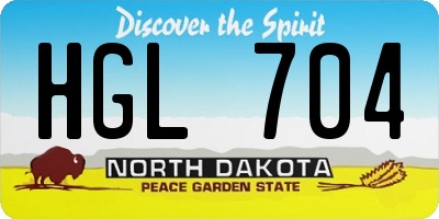 ND license plate HGL704