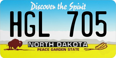 ND license plate HGL705