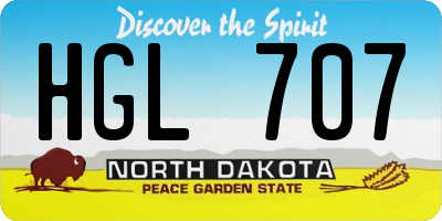 ND license plate HGL707