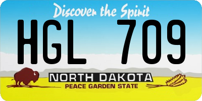 ND license plate HGL709