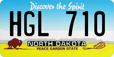 ND license plate HGL710