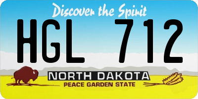 ND license plate HGL712