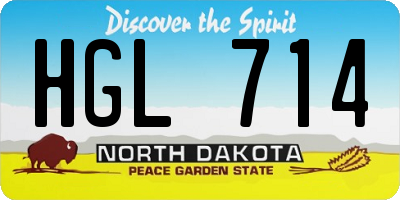 ND license plate HGL714