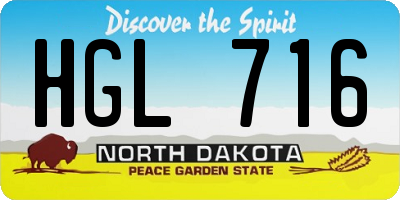 ND license plate HGL716