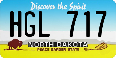 ND license plate HGL717