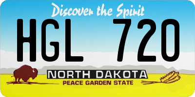 ND license plate HGL720