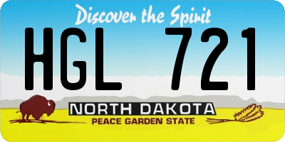 ND license plate HGL721