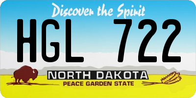 ND license plate HGL722