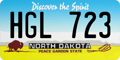 ND license plate HGL723