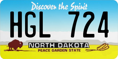 ND license plate HGL724
