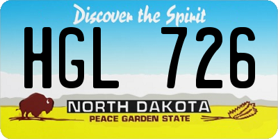 ND license plate HGL726