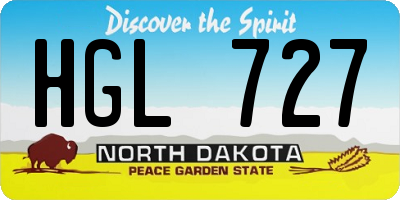 ND license plate HGL727