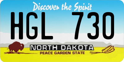 ND license plate HGL730