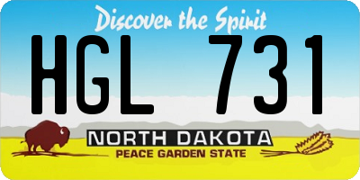 ND license plate HGL731