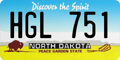 ND license plate HGL751