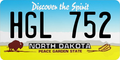 ND license plate HGL752
