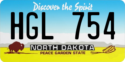 ND license plate HGL754