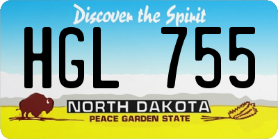 ND license plate HGL755