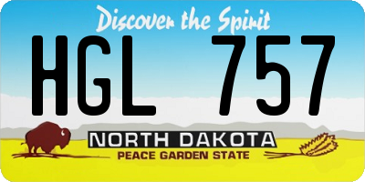 ND license plate HGL757