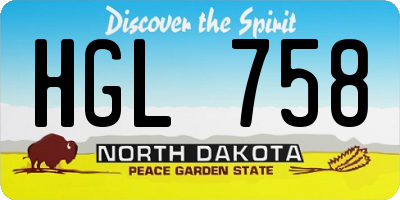 ND license plate HGL758