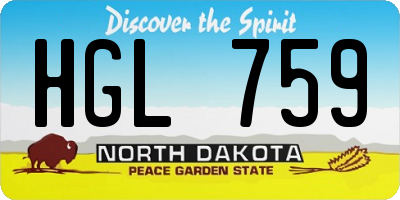 ND license plate HGL759