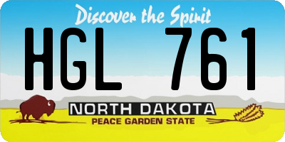 ND license plate HGL761