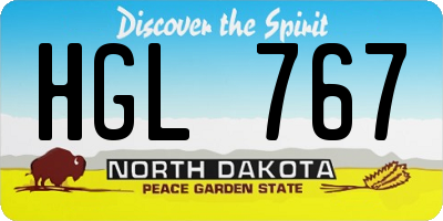 ND license plate HGL767