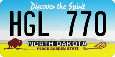 ND license plate HGL770