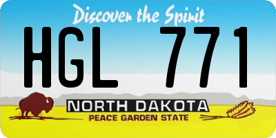 ND license plate HGL771
