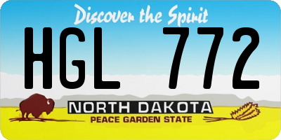 ND license plate HGL772