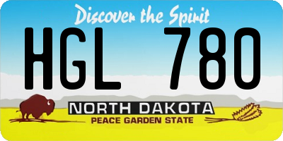 ND license plate HGL780