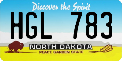 ND license plate HGL783