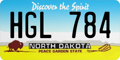 ND license plate HGL784