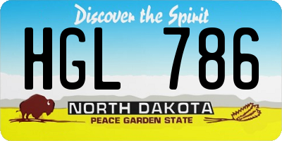 ND license plate HGL786