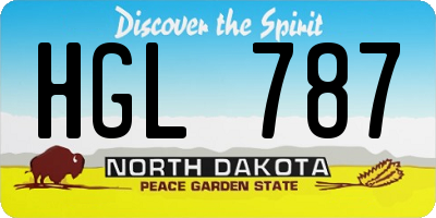 ND license plate HGL787