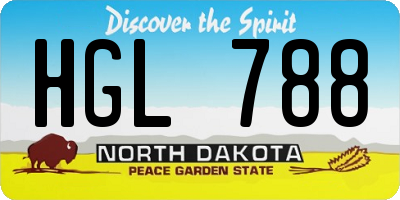 ND license plate HGL788
