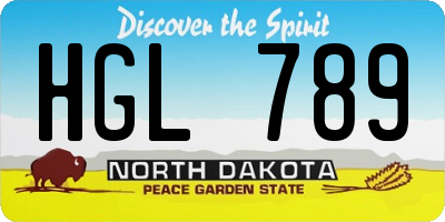 ND license plate HGL789