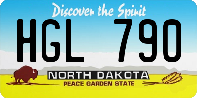 ND license plate HGL790