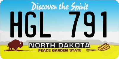 ND license plate HGL791