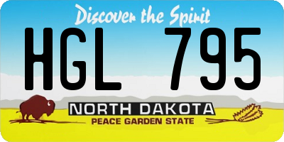 ND license plate HGL795