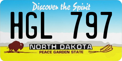 ND license plate HGL797