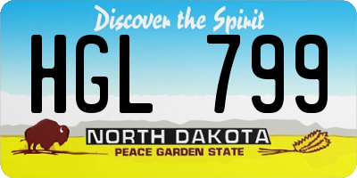 ND license plate HGL799
