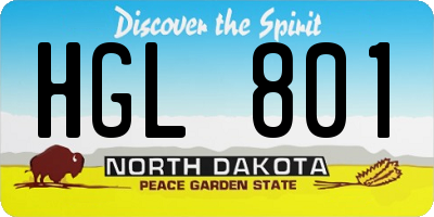 ND license plate HGL801