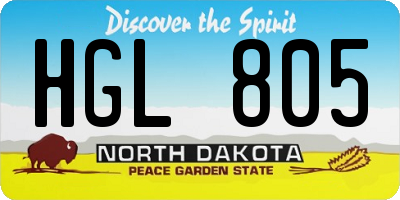 ND license plate HGL805